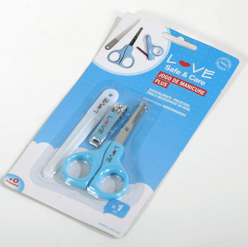 Kit Cortador De Unha Com Tesoura E Lixa 3 Peças - Love
