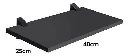 Prateleira em MDP 25x100cm 15mm com Acabamento e Pintura UV Suporte Clip  Preta Multivisão - VILLAGE