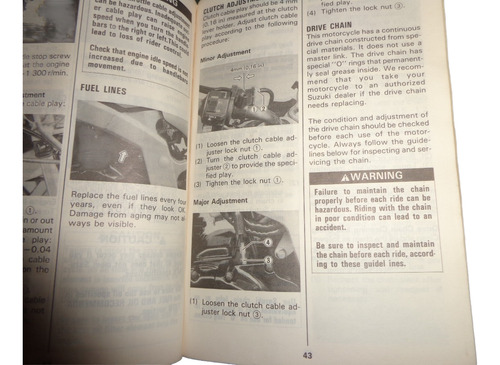 Suzuki Gs 500 E 1991 Libro Manual Original (Usado)