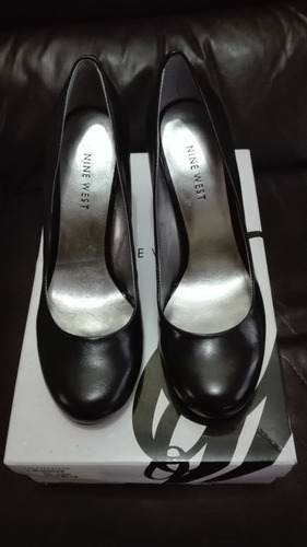 Zapatos Negros De Cuero Nine West Talla 36 Nuevos Con Caja