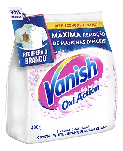 Tira Manchas Vanish em Pó Crystal White Oxi Action para Roupas Br...