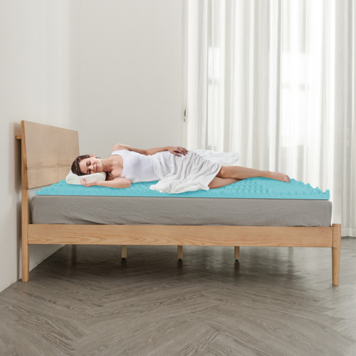 Colchoneta Memory Foam 7 Zonas King Size Nube Color Azul Rayas