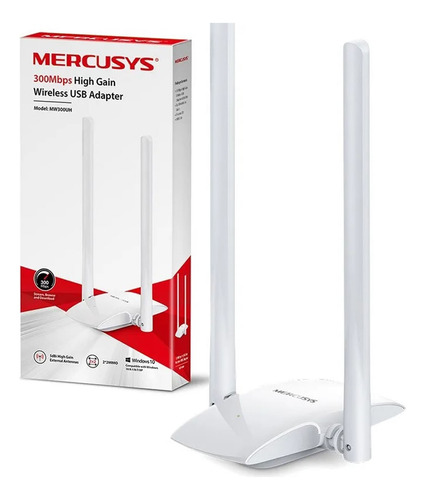 Adaptador Usb Wifi Mercusys Mw300uh 300mbps 2 Antenas