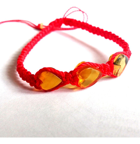 Pulsera Ámbar Auténtico Ajustable Bebé Forma Corazon