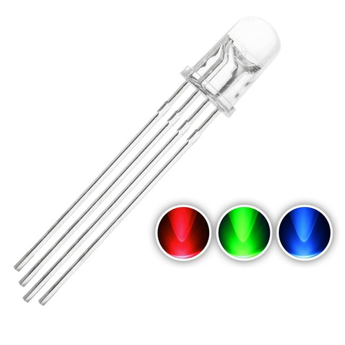 Led Rgb 5mm Catodo Comun 4 Patas Alto Brillo