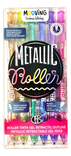 Set Lapices Metallic Roller 6 Colores Mooving - Isara