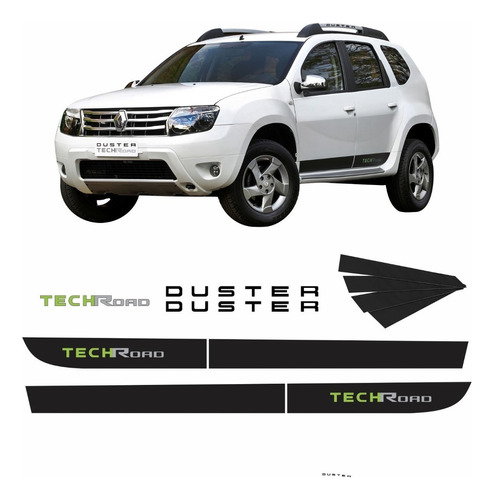 Kit Faixa Adesivo Coluna Rack Renault Duster Techroad Kitdst