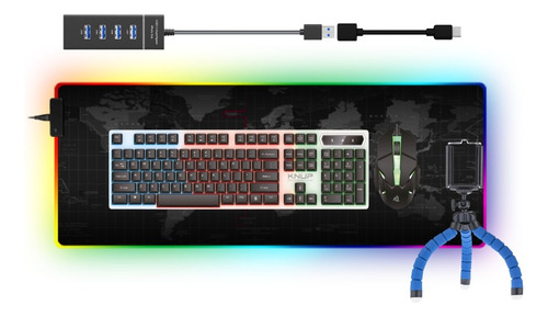 Kit Teclado E Mouse Para Jogos Com Mousepad E Mobilador