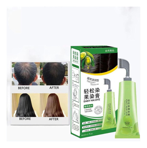 Tinte Natural Tratamiento Cubre Canas Vegetal Con Peine