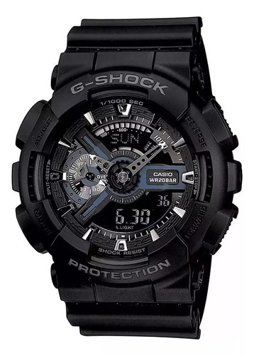 Reloj Casio G-shock Worldtime Original Hombre Time Square Color de la correa Negro Color del bisel Negro Color del fondo Negro