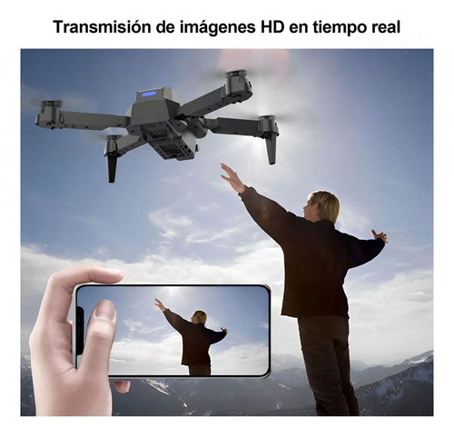 Dron Cuadricóptero con Control Remoto Cámara 4k 1 Batería Color Negro