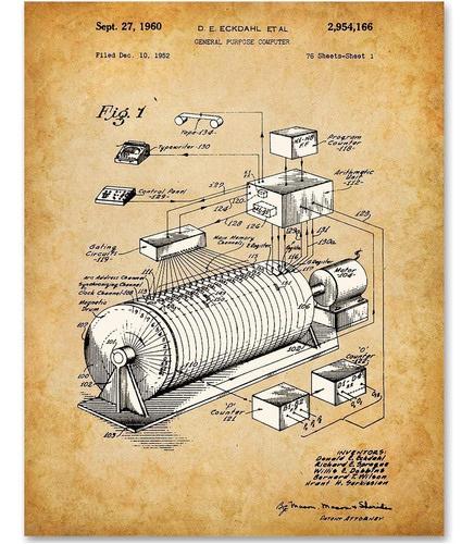 Patente De Computadora Eckdahl 1960  Dibujo De Patente ...