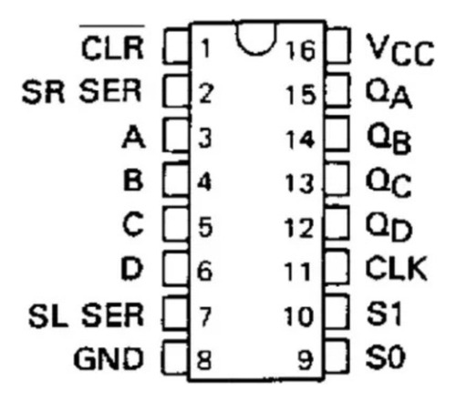 Sn74ls194 Registro Bidireccional 4bits 47ls194 4und