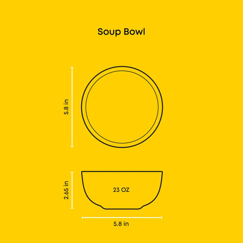 Tazones De Sopa De Gres Joyjolt Mesa 23oz, Lavavajillas Y Ta