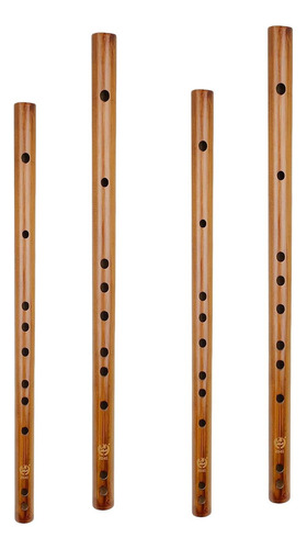 4x Flauta De Madera Tradicional Instrumento Musical De