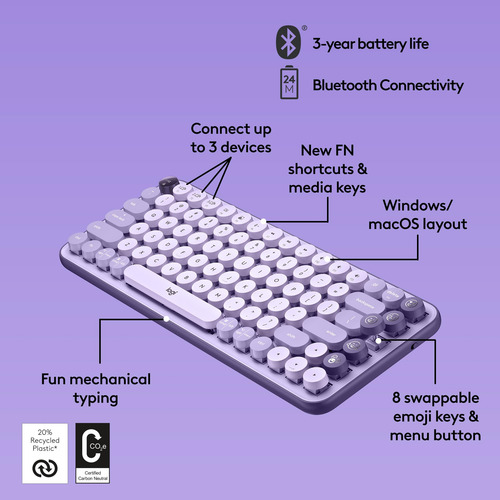 Teclado Inalámbrico Logitech Pop Keys Mechanical Con Emoji