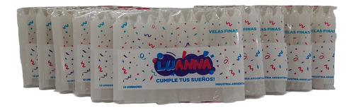 Velas Finas Parafina Cortas 12 X 10 Packs Blanca Velasluanna