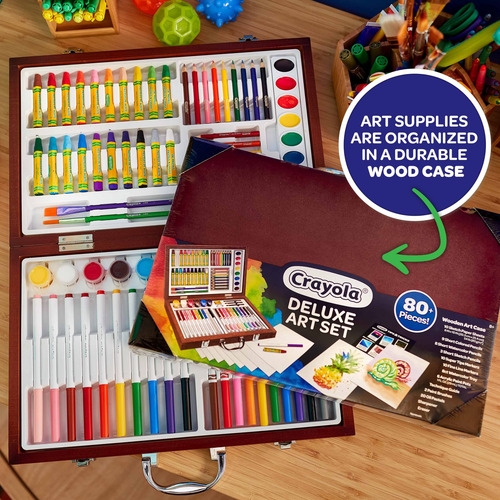Juego De Arte De Madera Con 80 Piezas Para Niños