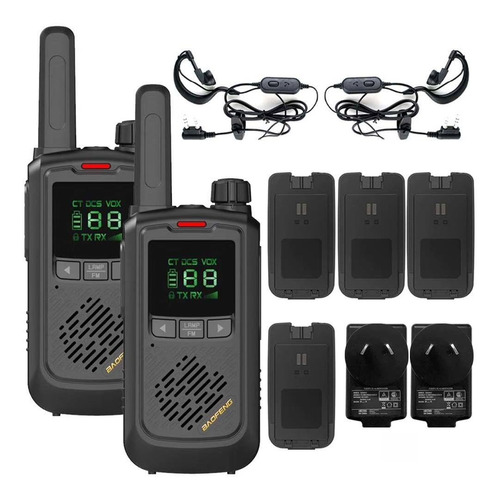 Handy Baofeng Kit X2 Radio Uhf Lcd 16ch 10km Bft17 + Extras Bandas de frecuencia 16 Color Negro