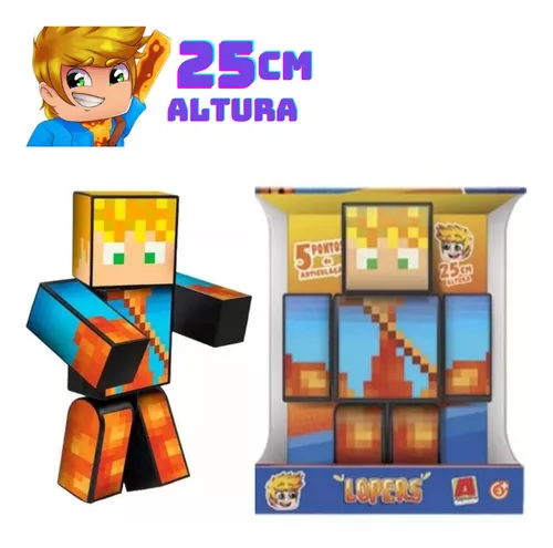 Boneco r Lopers Minecraft Articulado - Algazarra 25CM e