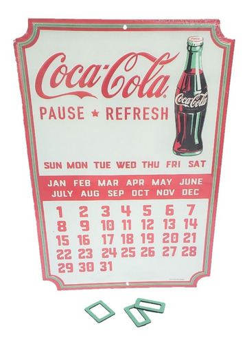 Coca Cola Calendario Retro Vintage Metal Marcadores Iman