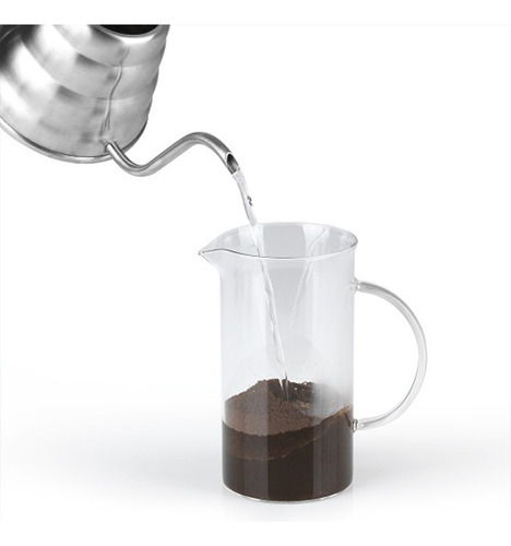 Imagen 3 de 4 de Cafetera Embolo Metal Bambu Francesa 600ml Pettish Online