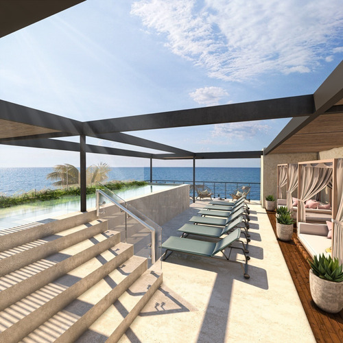 Departamentos(estudio) En La Playa En Copropiedad En Rosa Palmar, Sisal