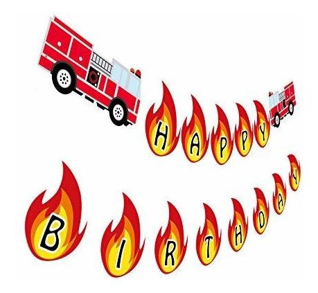 Camión De Bomberos De La Bandera Del Cumpleaños, Bombero Par
