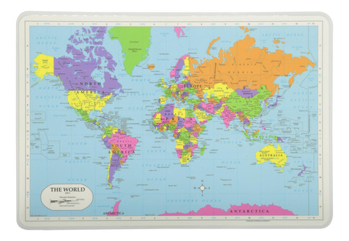 Mantel Individual Mundo Mapa Aprendizaje Multi Color