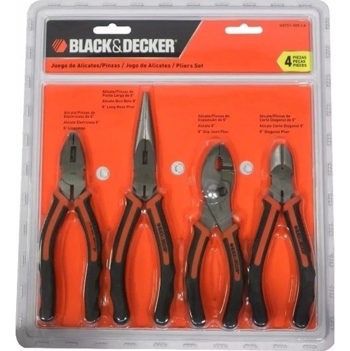 Juego De Herramientas X4 Pinzas Black & Decker Hdt51-905