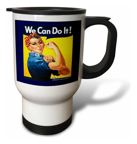 Taza De Viaje Con Póster Vintage De Wow Ii Rosie De 3drose,