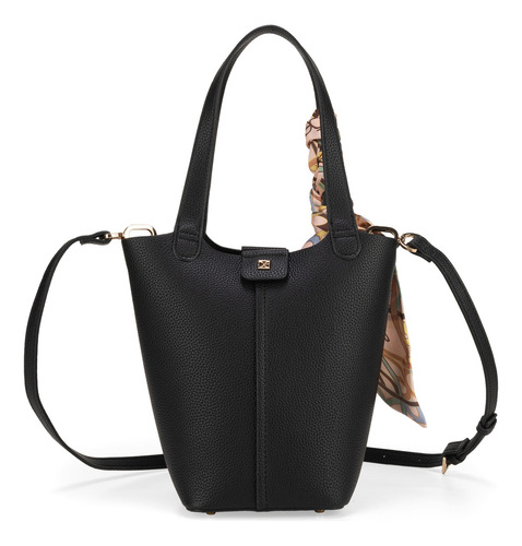 Bolsa Tote Cloe Ixinali Mediano Color Negro