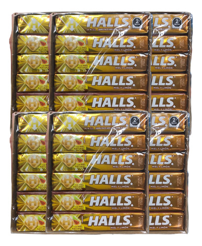 Pastillas Miel Limón Halls 72pz De 9 Caramelos C/u Adams