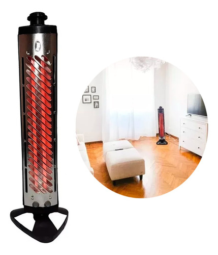 Estufa Electrica Vertical 1200w Calefactor 2 Velas Hyqz1v