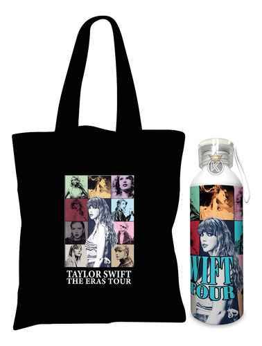 Tote Bag Taylor Swift N + Botella En Aluminio - Estampaking