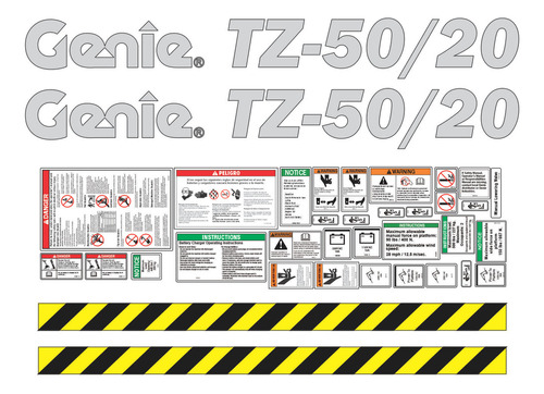 Calcomanias Plataforma Remolcable Genie Tz50