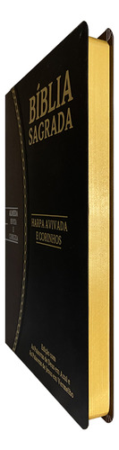 Bíblia Sagrada Slim Grande | Rc | Letra Grande | Harpa Avivada E Corinhos | Preto E Marrom, De Almeida Revista E Corrigida. Editorial Cpp, Tapa Mole En Português, 2022