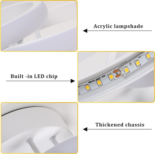 Lámpara De Techo Led Para Baño De Pasillo, 3 Colores A