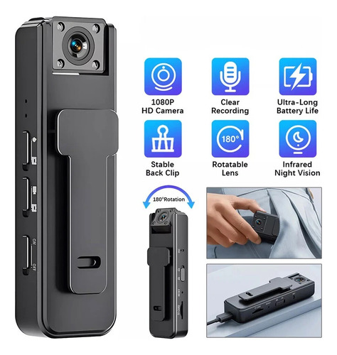 Cámara Mini 1080p Portátil Con Visión Nocturna Y Rotación
