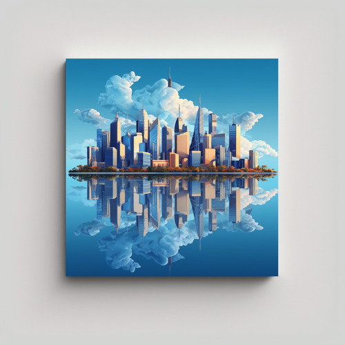 80x80cm Cuadro Lienzo Decorativo Australia Skyline Edificios