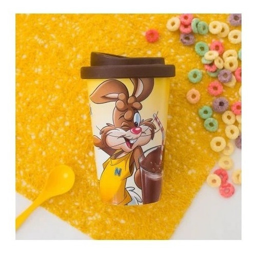 Vaso Termico Tipo Jarra Mug Nesquik Con Tapa 350cc Chocolate