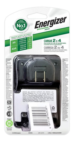 Imagen 3 de 3 de Cargador Energizer Maxi Aa - Aaa Con 4 Pilas Aa