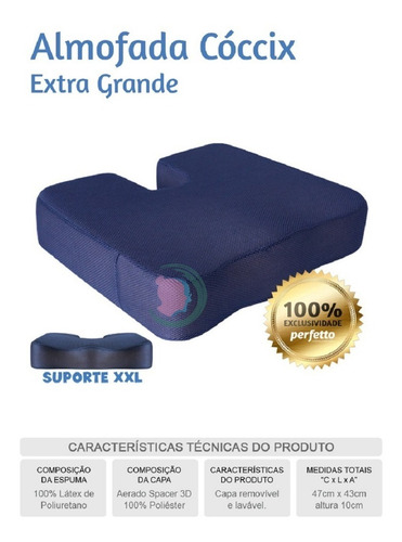 Imagem 2 de 2 de Almofada Protetor Do Cóccix Extra Grande 150kg Perfetto