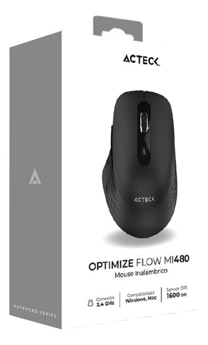 Mouse Acteck Flow Mi480 1600dpi 6 Botones Inalambrico Negro