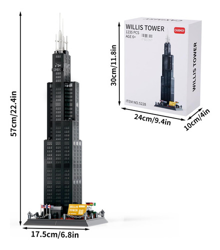 Caximsy Willis Tower Chicago Arquitectura Modelo Conjuntos D