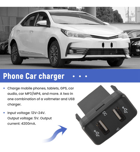 Enchufe De Cargador De Coche, Doble Puerto Usb, Voltaje De C