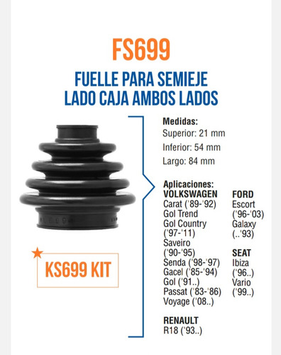 Kit Fuelle Semieje Volkswagen Gacel Passat Voyage Ks699