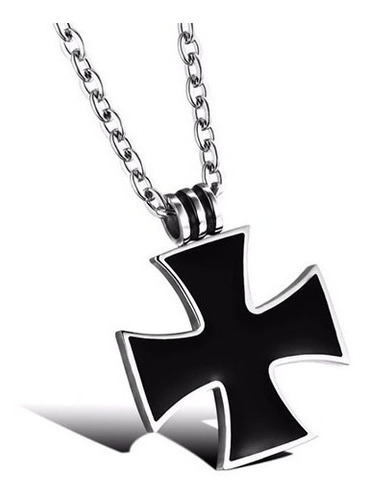 Imagem 1 de 5 de Colar Masculino Com Pingente Cruz De Malta