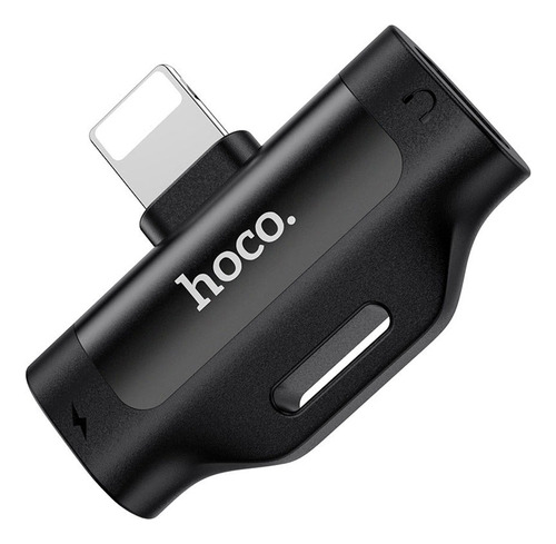 Adaptador Dual Para iPhone Y Cargador Hoco Ls31 Negro