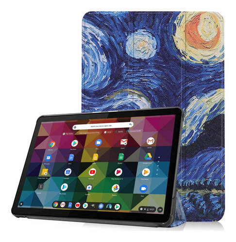 Funda Con Estampado Pintado Para Lenovo Duet Chromebook Star